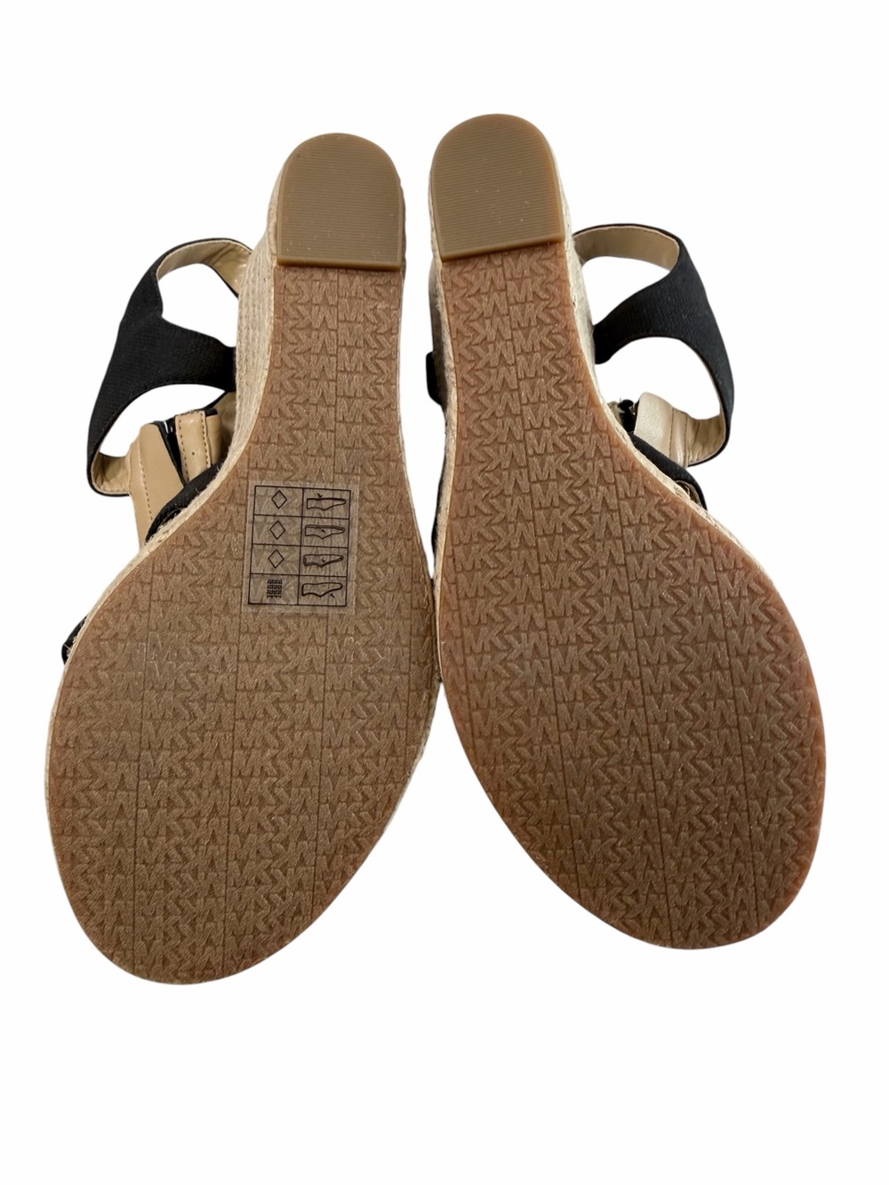 Michael Kors Berkley T Strap Espadrille Wedge Sandals Black Canvas Size 7M - Picture 11 of 16
